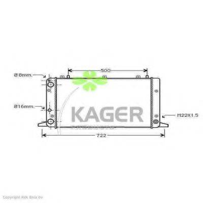 KAGER 310009 Радиатор, охлаждение двигателя