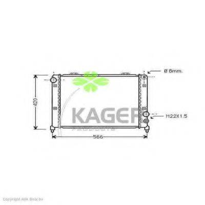 KAGER 310053 Радиатор, охлаждение двигателя