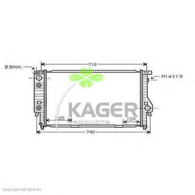 KAGER 310134 Радиатор, охлаждение двигателя