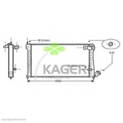 KAGER 310167 Радиатор, охлаждение двигателя