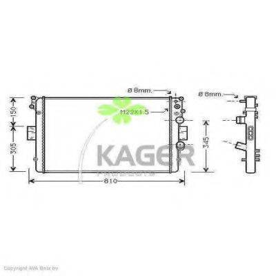 KAGER 310539 Радиатор, охлаждение двигателя