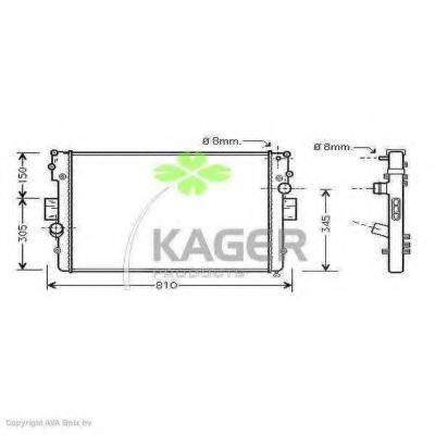 KAGER 310542 Радиатор, охлаждение двигателя