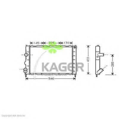 KAGER 310969 Радиатор, охлаждение двигателя