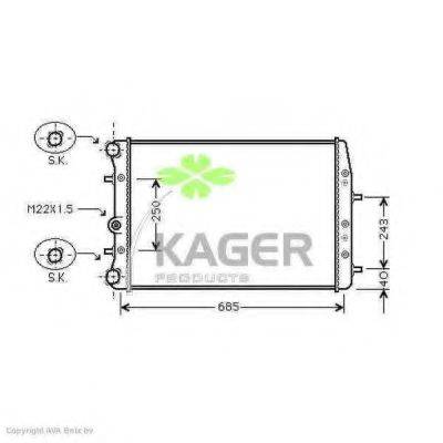 KAGER 310997 Радиатор, охлаждение двигателя