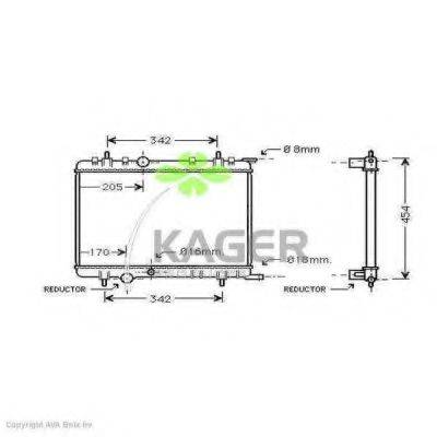 KAGER 311376 Радиатор, охлаждение двигателя