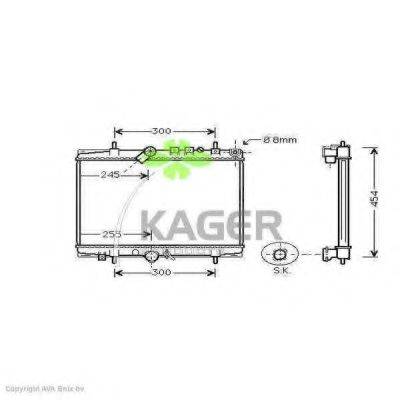 KAGER 312809 Радиатор, охлаждение двигателя