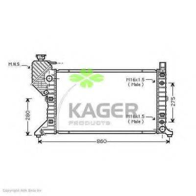 KAGER 313246 Радиатор, охлаждение двигателя