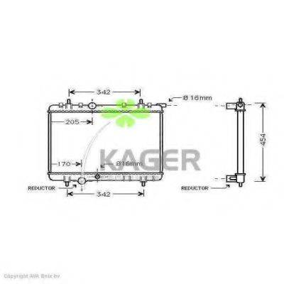 KAGER 313618 Радиатор, охлаждение двигателя