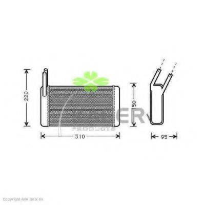 KAGER 320009 Теплообменник, отопление салона