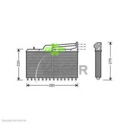 KAGER 320013 Теплообменник, отопление салона