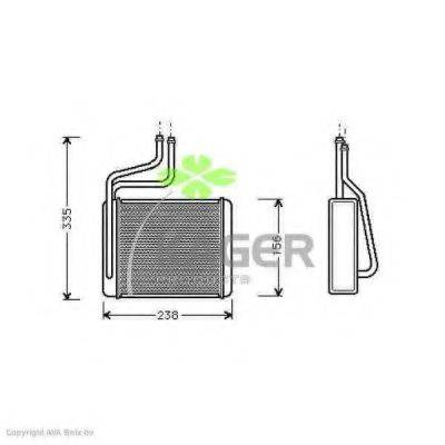KAGER 320041 Теплообменник, отопление салона