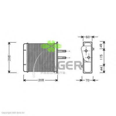KAGER 320048 Теплообменник, отопление салона