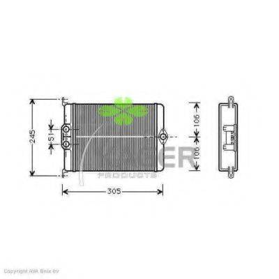 KAGER 320074 Теплообменник, отопление салона