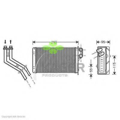 KAGER 320113 Теплообменник, отопление салона