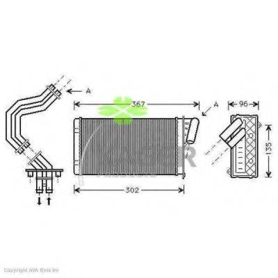 KAGER 320115 Теплообменник, отопление салона