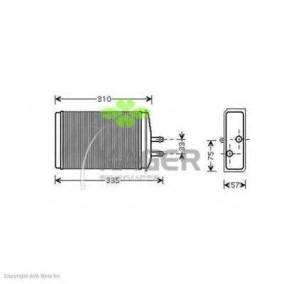 KAGER 320118 Теплообменник, отопление салона