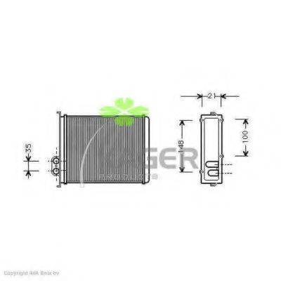 KAGER 320129 Теплообменник, отопление салона
