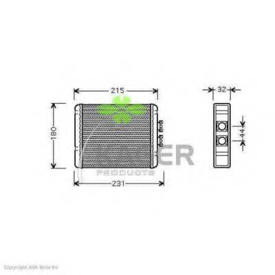 KAGER 320205 Теплообменник, отопление салона
