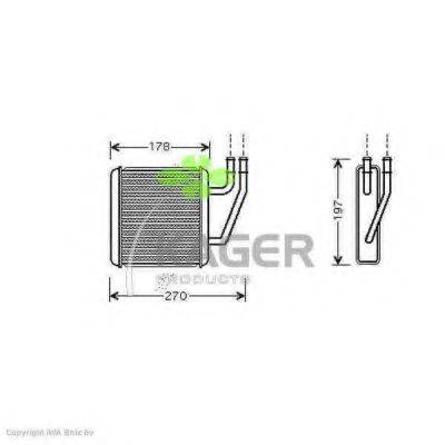 KAGER 320348 Теплообменник, отопление салона
