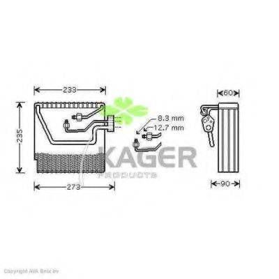 KAGER 945734 Испаритель, кондиционер