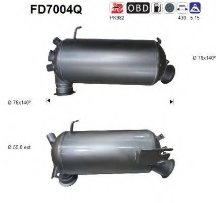 AS FD7004Q Сажевый / частичный фильтр, система выхлопа ОГ