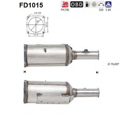 AS FD1015 Сажевый / частичный фильтр, система выхлопа ОГ