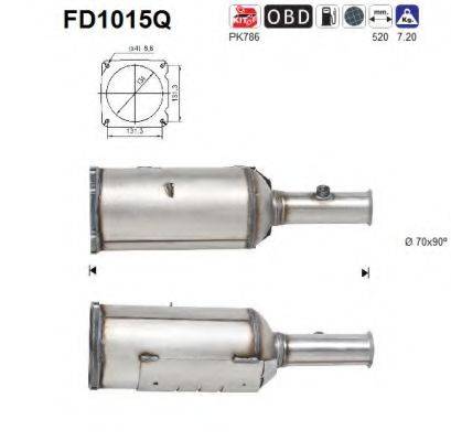 AS FD1015Q Сажевый / частичный фильтр, система выхлопа ОГ