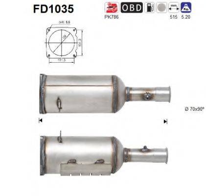 AS FD1035 Сажевый / частичный фильтр, система выхлопа ОГ