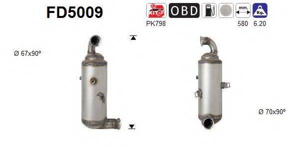 AS FD5009 Сажевый / частичный фильтр, система выхлопа ОГ