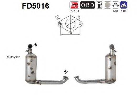 AS FD5016 Сажевый / частичный фильтр, система выхлопа ОГ