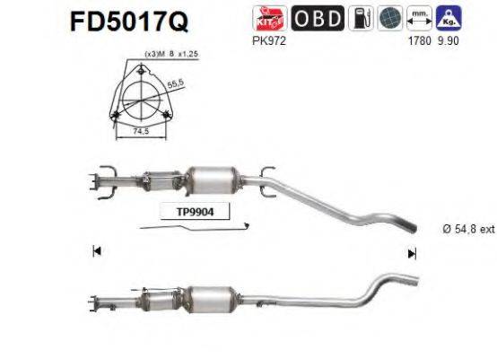 AS FD5017Q Сажевый / частичный фильтр, система выхлопа ОГ