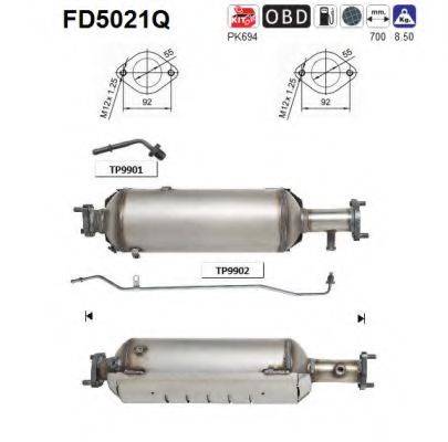 AS FD5021Q Сажевый / частичный фильтр, система выхлопа ОГ