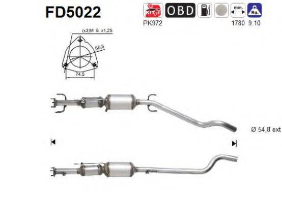 AS FD5022 Сажевый / частичный фильтр, система выхлопа ОГ