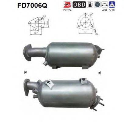 AS FD7006Q Сажевый / частичный фильтр, система выхлопа ОГ