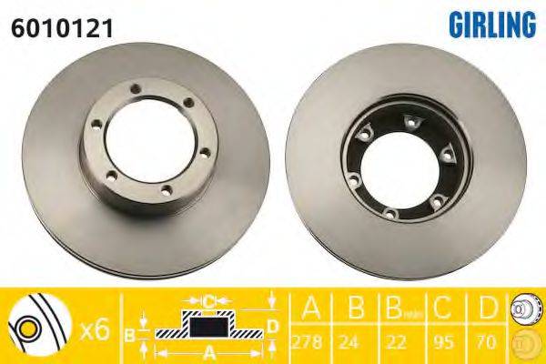 GIRLING 6010121 Тормозной диск
