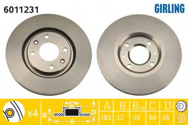 GIRLING 6011231 Тормозной диск
