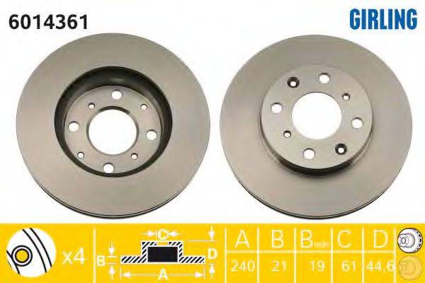 GIRLING 6014361 Тормозной диск