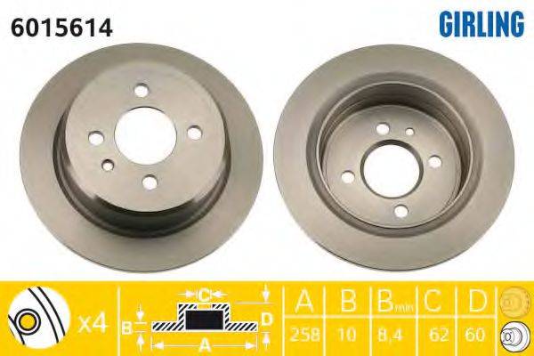 GIRLING 6015614 Тормозной диск