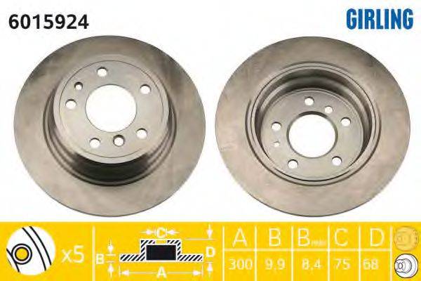 GIRLING 6015924 Тормозной диск