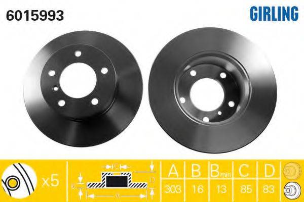 GIRLING 6015993 Тормозной диск