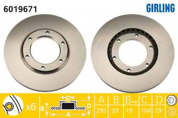 GIRLING 6019671 Тормозной диск