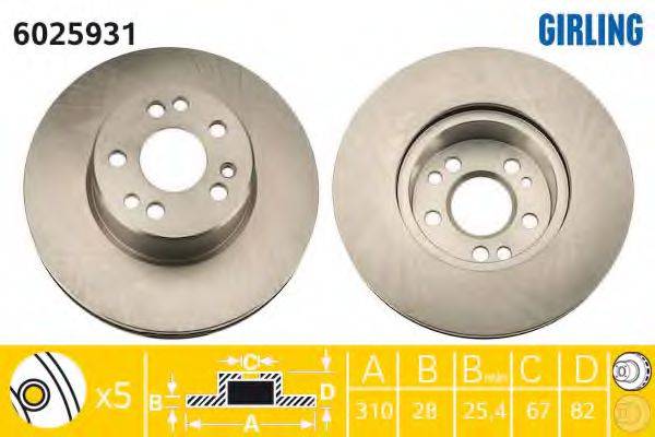 GIRLING 6025931 Тормозной диск
