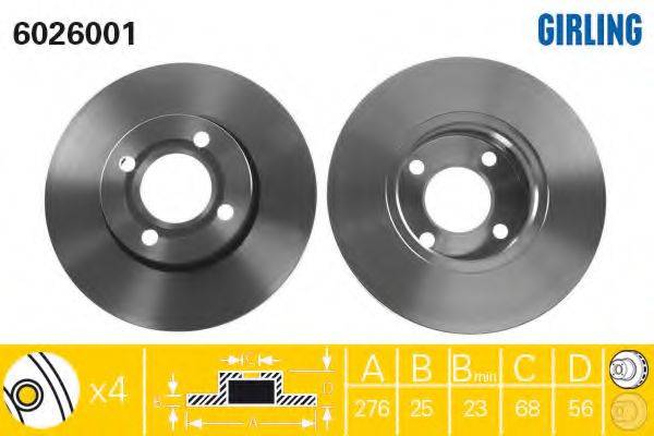 GIRLING 6026001 Тормозной диск