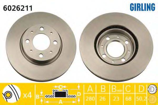 GIRLING 6026211 Тормозной диск