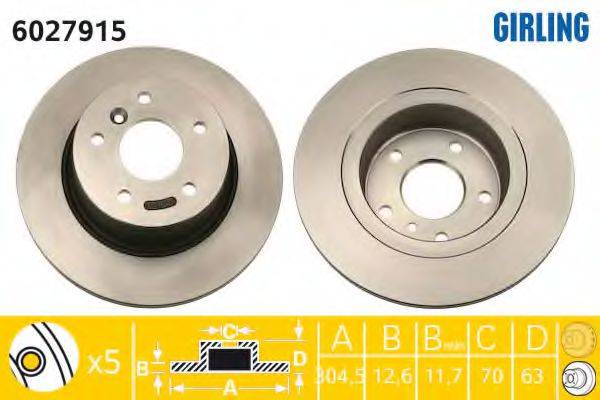 GIRLING 6027915 Тормозной диск