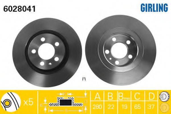 GIRLING 6028041 Тормозной диск