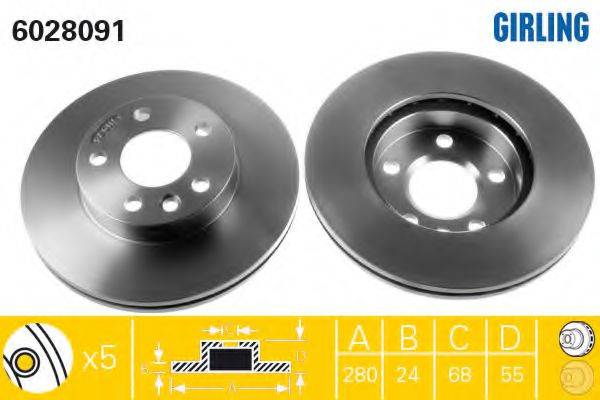 GIRLING 6028091 Тормозной диск