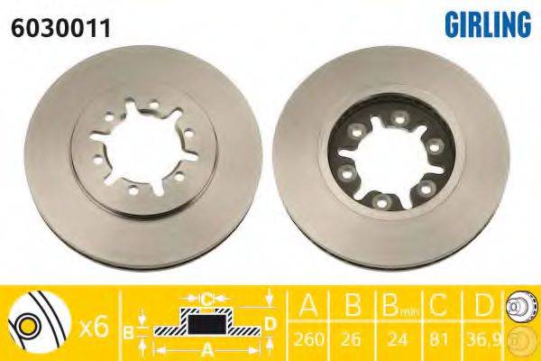 GIRLING 6030011 Тормозной диск