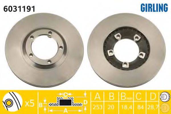 GIRLING 6031191 Тормозной диск