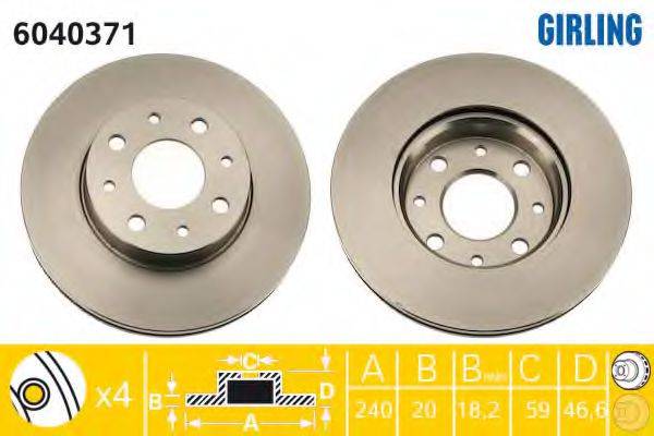 GIRLING 6040371 Тормозной диск